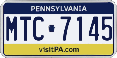 PA license plate MTC7145