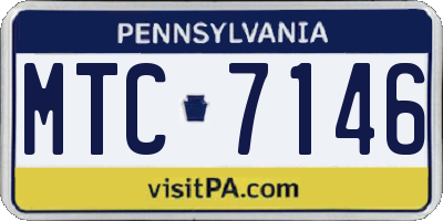 PA license plate MTC7146