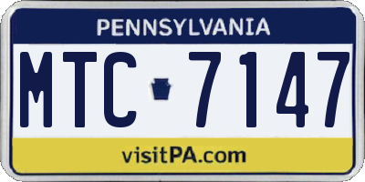 PA license plate MTC7147