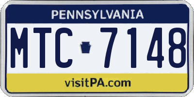 PA license plate MTC7148
