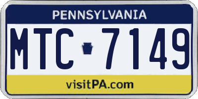 PA license plate MTC7149