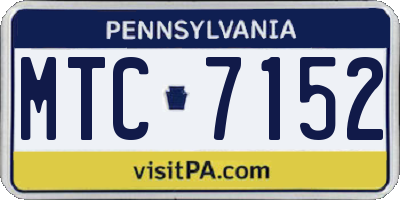 PA license plate MTC7152