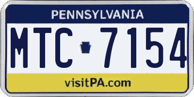 PA license plate MTC7154