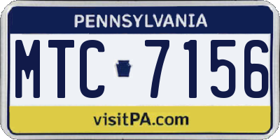 PA license plate MTC7156