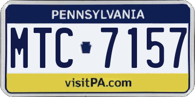 PA license plate MTC7157