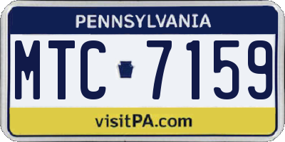 PA license plate MTC7159