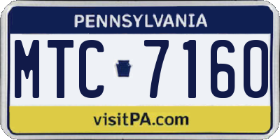 PA license plate MTC7160