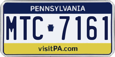 PA license plate MTC7161
