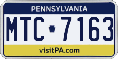 PA license plate MTC7163