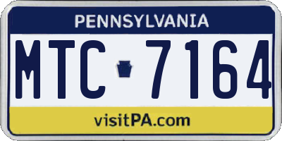 PA license plate MTC7164