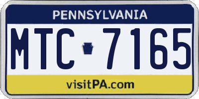 PA license plate MTC7165