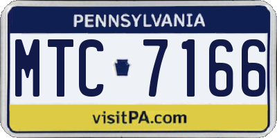 PA license plate MTC7166