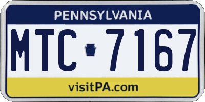 PA license plate MTC7167