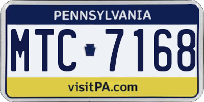 PA license plate MTC7168