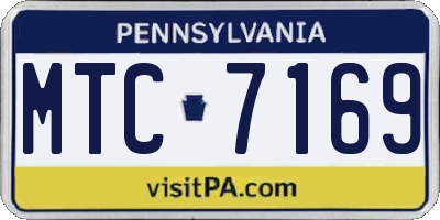 PA license plate MTC7169