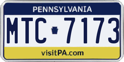 PA license plate MTC7173