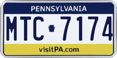 PA license plate MTC7174