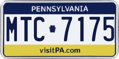 PA license plate MTC7175
