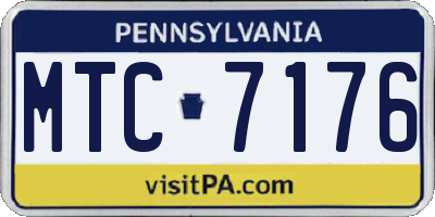 PA license plate MTC7176