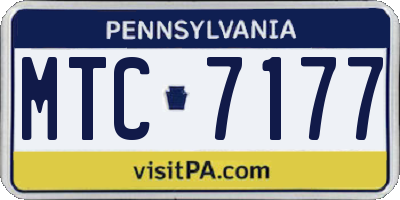 PA license plate MTC7177