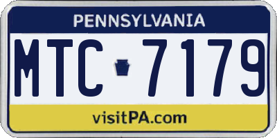 PA license plate MTC7179