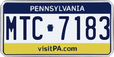 PA license plate MTC7183