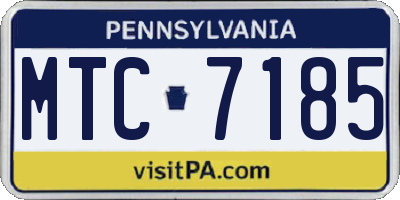 PA license plate MTC7185
