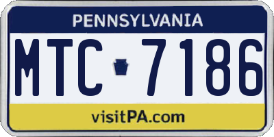 PA license plate MTC7186