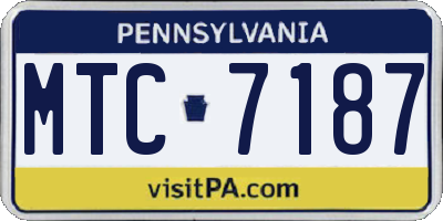 PA license plate MTC7187
