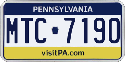 PA license plate MTC7190