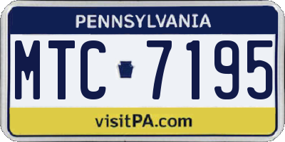PA license plate MTC7195