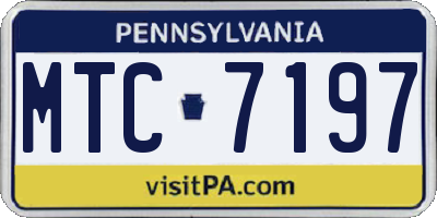 PA license plate MTC7197