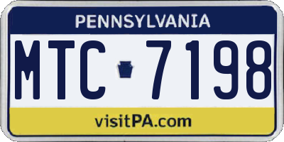 PA license plate MTC7198