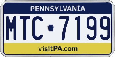 PA license plate MTC7199