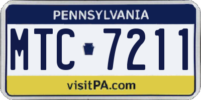 PA license plate MTC7211