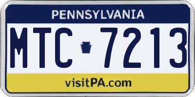 PA license plate MTC7213