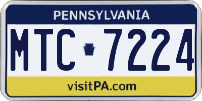 PA license plate MTC7224