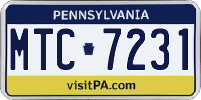 PA license plate MTC7231