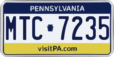 PA license plate MTC7235