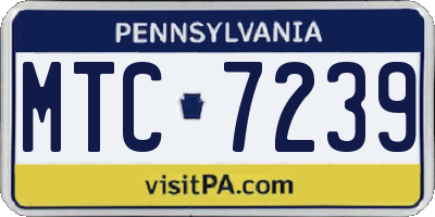PA license plate MTC7239