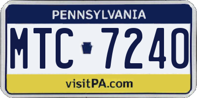 PA license plate MTC7240