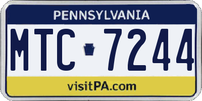 PA license plate MTC7244