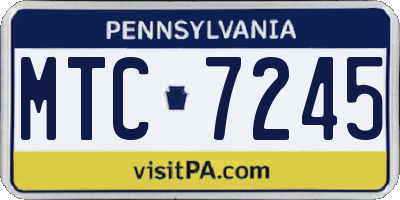 PA license plate MTC7245