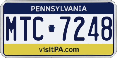 PA license plate MTC7248