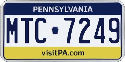 PA license plate MTC7249