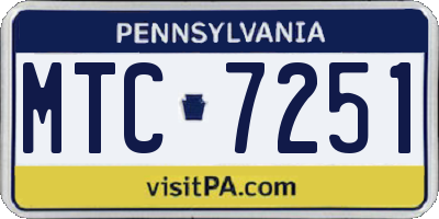 PA license plate MTC7251