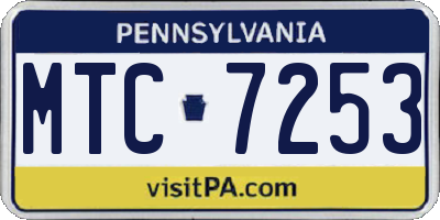 PA license plate MTC7253