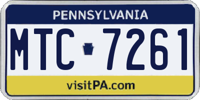 PA license plate MTC7261