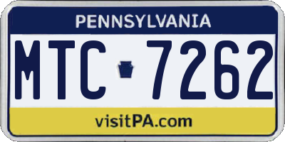 PA license plate MTC7262