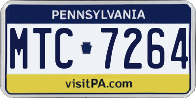 PA license plate MTC7264